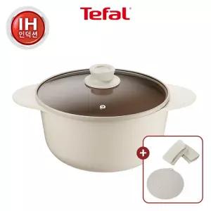 테팔 팬냄비 세라믹 인덕션 주물 아이콘 오트 밀크 곰솥 냄비 24cm(+실리콘손잡이2P+냄비받침)