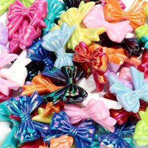 시드비즈 10PCS AB 32X36MM BOWKNOT 아크릴 참 비즈 쥬얼리에 목걸이 공예 키 넥타이 체인 대한 나비