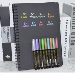 캘리그래피 UF31XH10 브러쉬 펜 8색 메탈릭 수채화용 필기구 세트