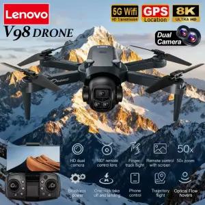 레노버 V98 드론 8K 항공 HD 가용 듀얼 카메라 헬리콥터 광학 흐름 GPS 위치 확인 장애물 회피 브러시리스