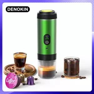 DENOKIN 무선 전기 휴대용 에스프레소 커피 머신 디지털 디스플레이 가열 기능 80ml 물탱크 20Bar 3in 캡슐