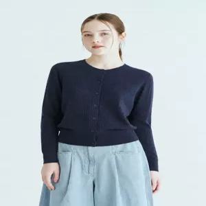 [유닛]린넨 혼방 크루넥 스카시 니트 가디건 (UFXKCA700N-NAVY)