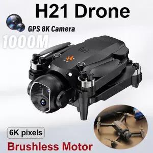 새롭게 업그레이드된 키 접이식 H2 스타일 드론 4K HD 듀얼 카메라 WiFi FPV RC 헬리콥터 플러스 버전