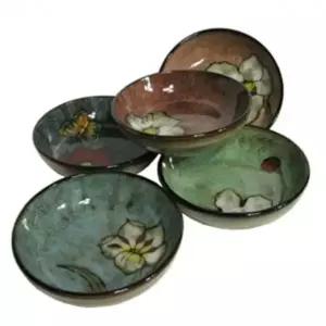 도자기 원형찬기 16cm 4호 5P 접시 그릇 반찬 앞접시 다용도 식기