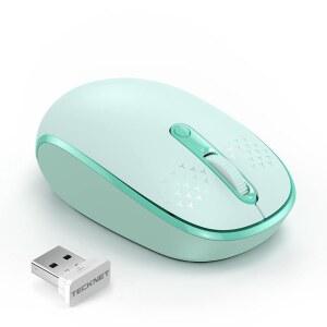 노트북용 TECKNET 무선 마우스 USB 수신기가 컴퓨터 크롬북 DPI 4개 노트북 휴대용 Black 있는 800/1200/1600 조용한 PC 2.4G Mac용
