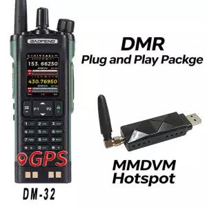 DMR 플러그 앤 플레이 번들 바오펑 DM32UV 디지털/아날로그 듀얼 밴드 휴대용 무전기 USB MMDVM 핫스팟