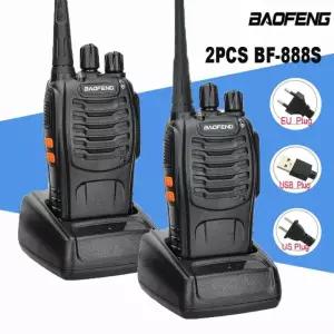 2PCS 바오펑 888S 무전기 UHF 400470mhz 5W 500mAh 장거리 양방향 휴대용 유럽 USB