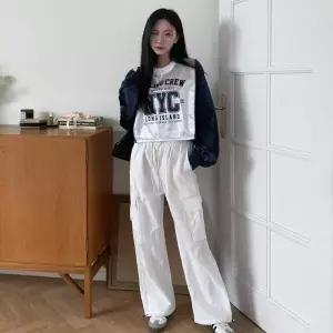 아트박스/신상오픈런 여성 심플 나일론 카고팬츠 밴딩 투웨이 스타일