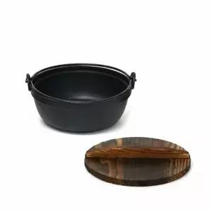 ( )인덕션 무쇠 샤브샤브 전골냄비 나무뚜껑 세트 24cm 업소용 캠핑 식당 오뎅탕 나베