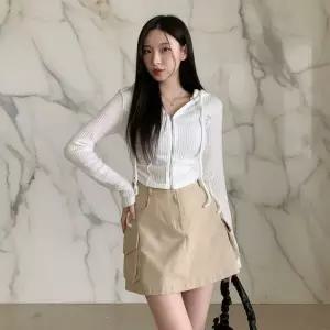 아트박스/신상오픈런 여성 슬림핏 후드집업 골지 스트랩 디자인