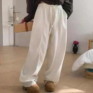 아트박스/신상오픈런 여성용 기모 밴딩 와이드 팬츠 데일리 스타일