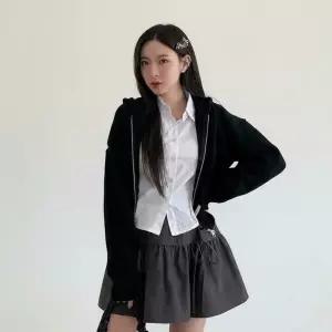 아트박스/신상오픈런 여성 기본 후드 집업 니트 재킷