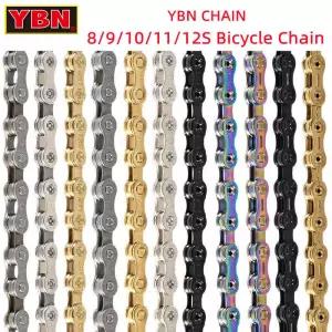 YBN 자전거 체인 0 2 속도 SLA 실버 골드 슬릭 티타늄 코팅 8 9s MTB 도로 / 용