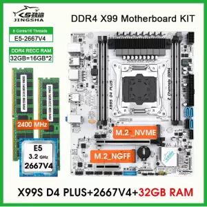 X99 키트 마더보드 LGA 203 세트 xeon E5 2667 V4 프로세서 및 32G 2*6G DDR4 2400Mhz 메모리 2667V4