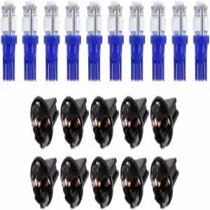 cciyu 10 팩 블루 T10 5-5050-SMD PC194 LED 전구 계기판 클러스터 대시 라이트 트위스트 잠금 소켓