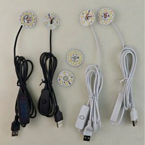 전등소켓 화이트 컬러 5V 3W USB 스위치 책 칩 태블릿 LED 2835 조명 책상 램프 밤 조광기 케이블