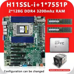 HSSLi 마더보드 755P C 32C/64T 80w 2*28GB RAM DDR4 3200mhz RECC 메모리 EPYC