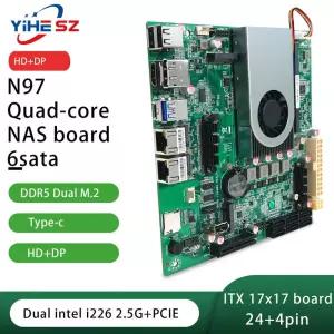 N97/N50 NAS DDR5 마더보드 6 SATA30 인텔 I226 25G 미니 ITX 7x7CM 2 M2 소프트 라우터 스토리지 서버용