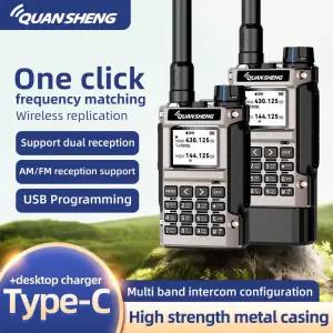 콴셩 UVK 8 항공 밴드 무전기 50600MHz 풀 수신 UHF VHF 햄 라디오 무선 주파수 복사 타입C 충전