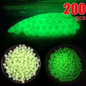 200PCS Luya 빛나는 구슬 3mm8mm 낚시 공간 콩 라운드 부동 공 장비 야외 액세서리