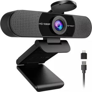 마이크 2개 90 FOV USB 타입 A 및 A-to-C 어댑터 고정 초점 Zoom/Teams/Facetime/YouTube/Google