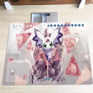 Mlikemat 새로운 DTCG 듀얼 플레이매트 디지몬 디아보로몬 트레이딩 카드 게임 TCG CCG 패드 무료 가방