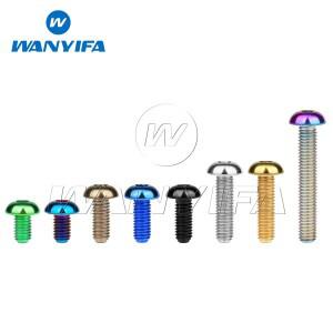 Wanyifa 티타늄 볼트 M5x8 10 12 15 18 20 25 30mm 알렌 키 자전거 병 케이지 사이클링 물병 홀더 Ti 나사