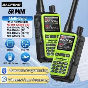 2PCS 바오펑 UV5R 미니 무전기 NOAA 블루투스 프로그래밍 USBC 충전 AM 무선 복사 주파수 풀밴드 FM 양방향
