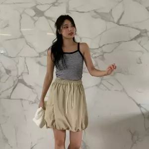 |KHK1B81|여성 허리 카고 미니스커트 스트링 디테일 바스락 디자인