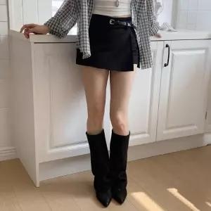 여성 랩 디자인 트임 미니 스커트 팬츠 바지 치마_25314929_588872