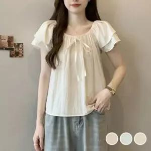 여성여름블라우스 여리핏 블라우스 층층 밴딩 셔링 여성 오프숄더 스 여름 레이 휴양지룩 오프숄더블라우스