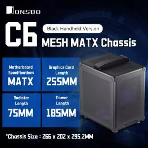 JONSBO PC C타입 ATX 전원용 미니 ITX 케이스 휴대용 데스크탑 메쉬 섀시 컴퓨터 200255mm 그래픽 카드 C6