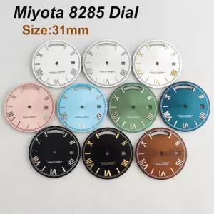 3mm S 로고 다이얼 시계 액세서리 날짜 표시 로마 숫자 스케일 선샤인 디자인 8285 오토매틱 무브먼트용