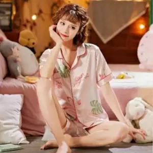 (선택 연핑크 FREE)여름잠옷세트 클릭유도 세트 여름용 여성 여름 로맨틱무드 위아래 예쁜잠옷 반팔잠옷반