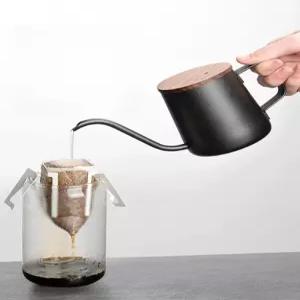 드립커피 주전자 소형 350ml 포트250ml 포트 스틸 핸드 실내 대나무
