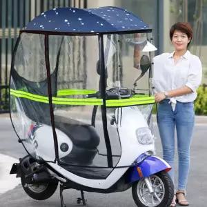 스쿠터 캐노피 전기 비 에스티 바람 막이 우산 바람막이 자전거 접이식