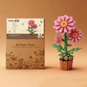 3D 나무 퍼즐 꽃 DIY 인공 식물 꽃다발 키트 성인을위한 홈 인테리어 어머니의 날 생일 선물