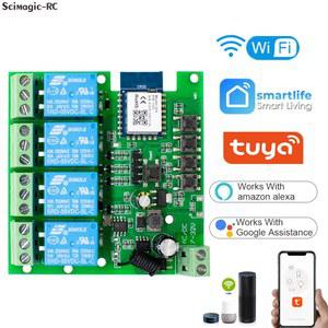 4CH 릴레이 스마트 무선 WIFI 스위치 모듈 ALEXA 32V 85 250V 220V 110V 2200W RF433 10A 수신기