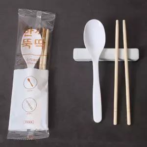 일회용수저세트 한끼뚝딱 OPP 175둥근대나무젓가락+백색수저 500세트