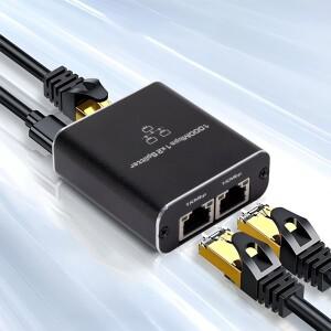 USB 전원 케이블이있는 1000Mbps 인터넷 분배기 1 ~ 2 RJ45 PC TV 박스 라우터 공유기 용 이더넷 커플러