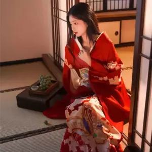 일본 전통의상 옷 기모노 여자 할로윈 전통 코스프레 유카타 고급