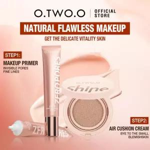 OTWOO 2pcs 페이스 메이크업 세트 프라이머 에어 쿠션 BB 보 않는 컨트롤 모공 소프트 포커스 오랫동안
