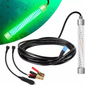HUSUKU FS0-1 파워 클램프 12V 100W 10 000LM/16.4피트 코드 나이트 낚시 조명 스누크 크래피 오징어