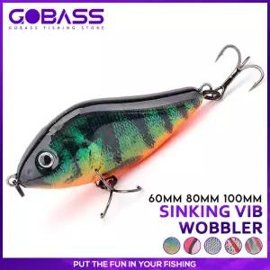 GOBASS 슬라이더 저크베이트 6cm/8cm/0cm 슬로우 싱킹 머스키 워블러 파이크 VIB 하드 크랭크베이트