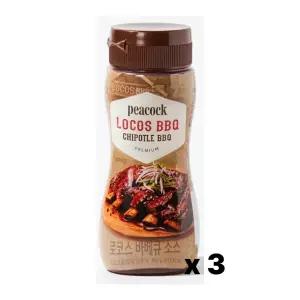 PEACOCK LOCOS 치폴레 BBQ 소스 350g 3개
