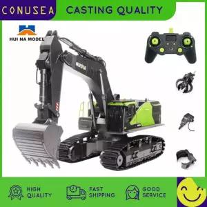 /4 HUINA 593 582 RC 굴삭기 덤퍼 트럭 크롤러 합금 트랙터 로더 소년을위한 24G 무선 제어 자동차