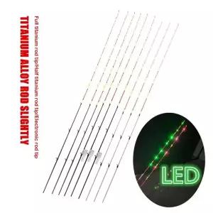탄소 섬유 하프 티타늄 낚싯대 팁 Led 개폐식 유리 낚시대 휴대용 겨울 탑 얼음