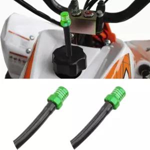 HEVLE 2PCS 브리더 호스 탱크 캡 오토바이 알루미늄 밸브가 있는 CNC 원웨이 구 튜브 자동차 액세서리 연료