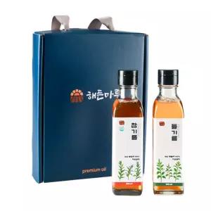 해든마루 저온압착 국산참기름+국산들기름 180ml 선물세트