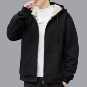 [룽스_62]오버핏 융털 기모 그레이후드집업 겨울 후드 집업